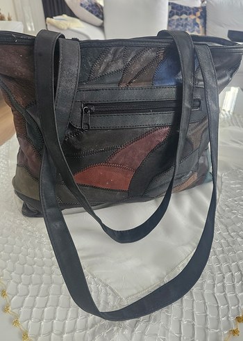 Kahverengi Deri Kadın Tote Çanta - Görsel 10