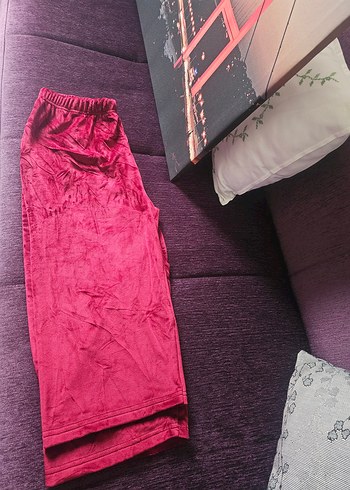 kırmızı kadife şort bermuda - Görsel 6