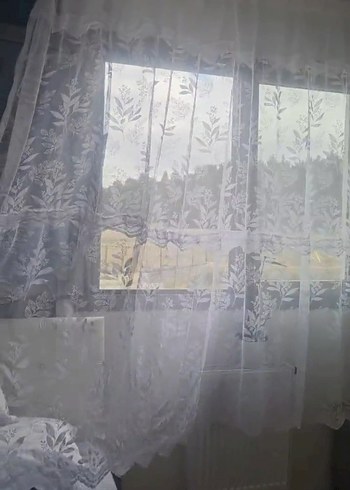 İşlemeli Beyaz Bohem Perde - Görsel 8