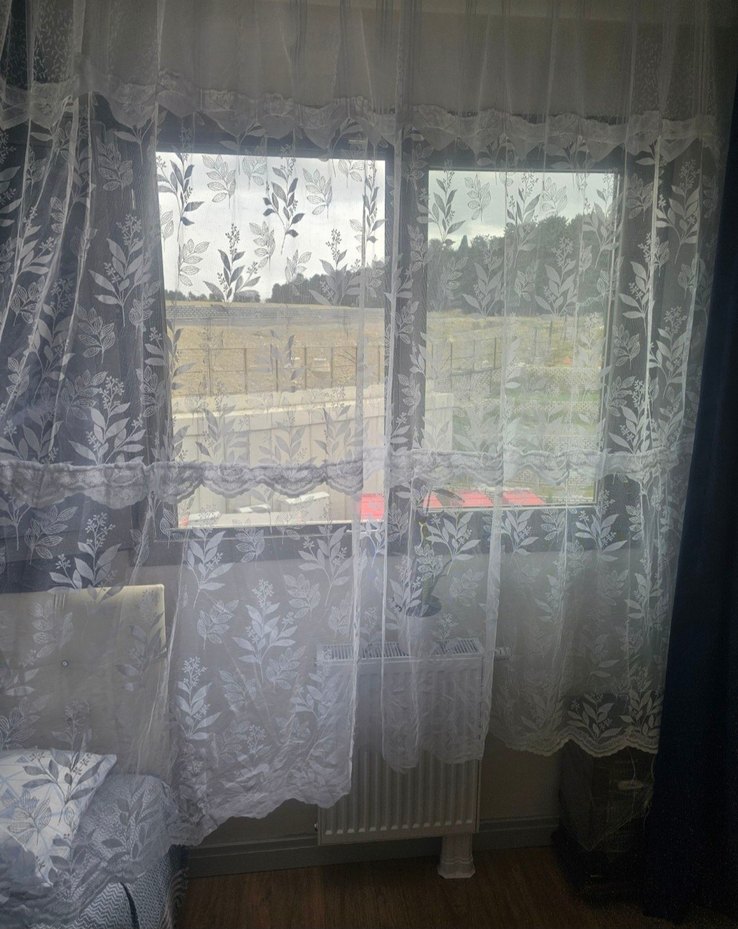 İşlemeli Beyaz Bohem Perde - Görsel 2