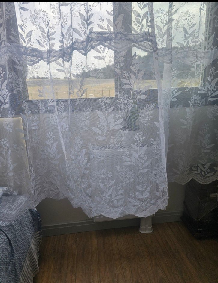 İşlemeli Beyaz Bohem Perde - Görsel 5