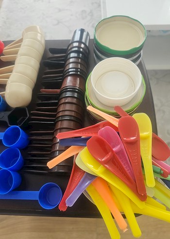 Renkli Plastik Mutfak Ölçü Kaşıkları Seti - Görsel 13