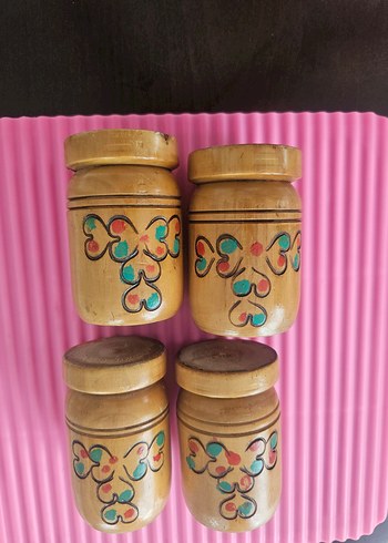 Renkli Desenli Ahşap baharat takımı - Görsel 13