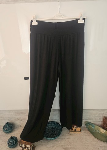 xl Beden Siyah Salaş Kadın Kumaş Pantolon