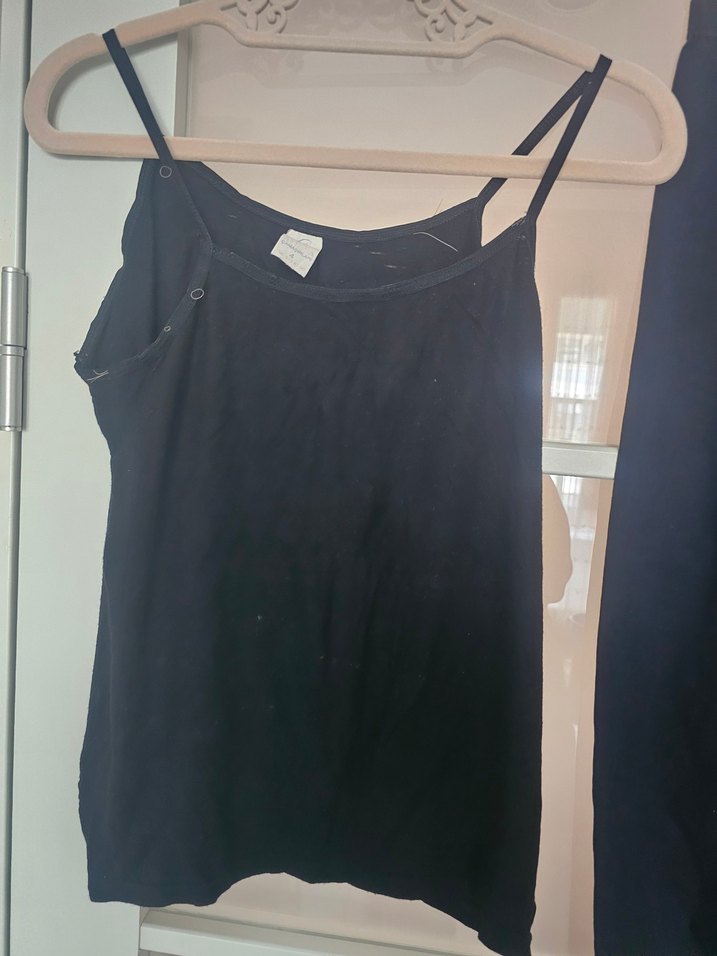 Siyah Pamuklu Mini Hamile Şortu - Görsel 5