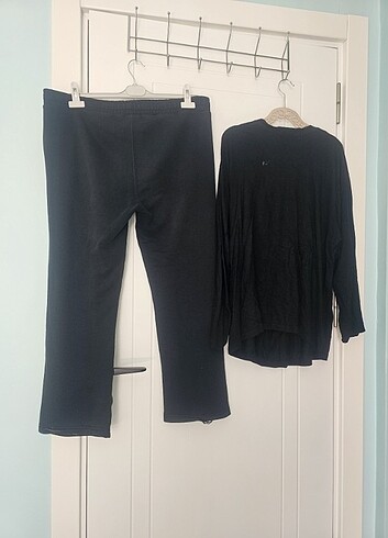 Lcwaikiki pijama ve penye üst siyah - Görsel 10