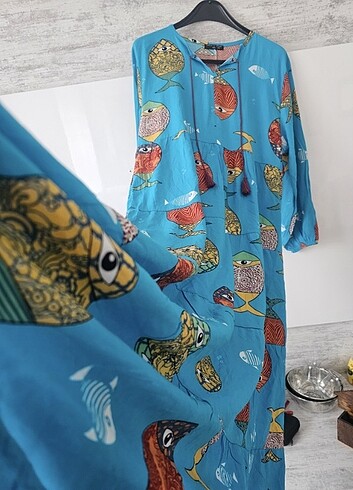 xxl Beden turkuaz Renk Güzel bir elbise moda Merve