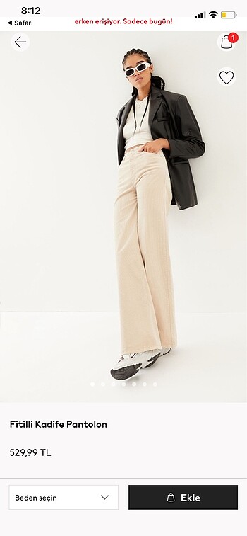H&M kadife pantolon