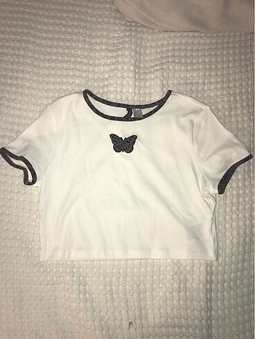 m Beden beyaz Renk H&M ŞIK KULLANILMAMIŞ CROP