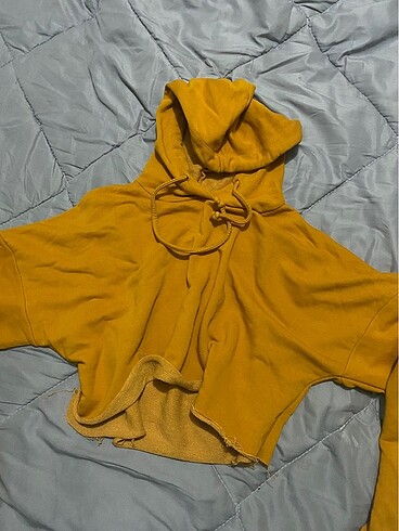 hardal rengi crop sweatshirt