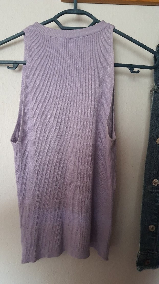 Mor Kolsuz Boğazlı Triko Kadın Askılı - Görsel 5