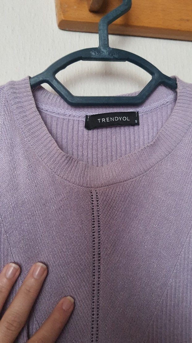 Mor Kolsuz Boğazlı Triko Kadın Askılı - Görsel 4