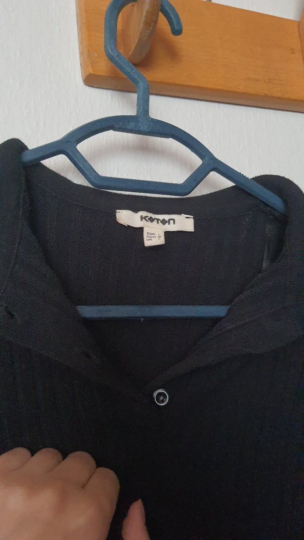 Siyah Triko Kısa Kollu Kadın Kazak - Görsel 3