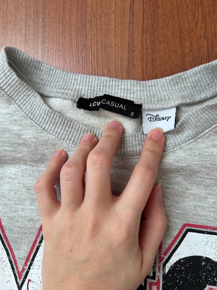 Gri Mickey Baskılı Sweatshirt - Görsel 3