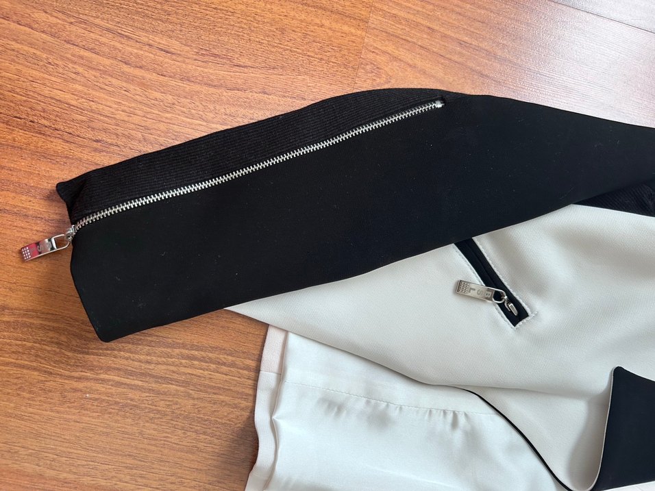 Zarif Siyah Beyaz Kadın Ceket - Görsel 5