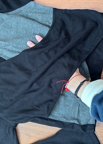 Siyah Uzun Kollu kazak - Görsel 4