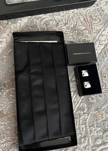 Klasik Siyah Desenli Erkek Papyon kuşak - Görsel 6