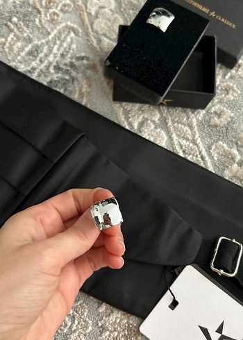 Klasik Siyah Desenli Erkek Papyon kuşak - Görsel 3