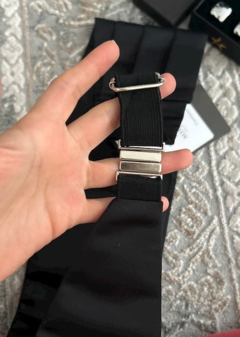 Klasik Siyah Desenli Erkek Papyon kuşak - Görsel 5