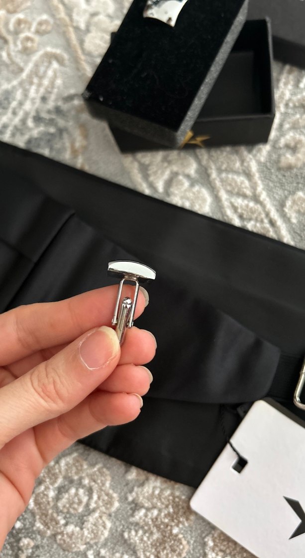 Klasik Siyah Desenli Erkek Papyon kuşak - Görsel 2