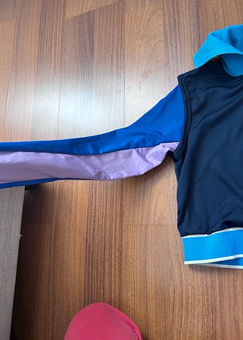 Mavi Yüksek Yakalı Uzun Kollu Spor Üst - Görsel 4