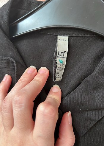 Düğmeli Siyah Uzun Keten Elbise - Görsel 2