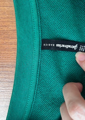 Taşlı yeşil sweatshirt - Görsel 3