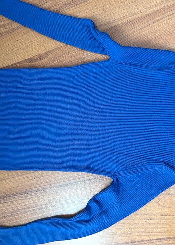 V Yaka Renkli Kadın Triko Kazak - Görsel 2