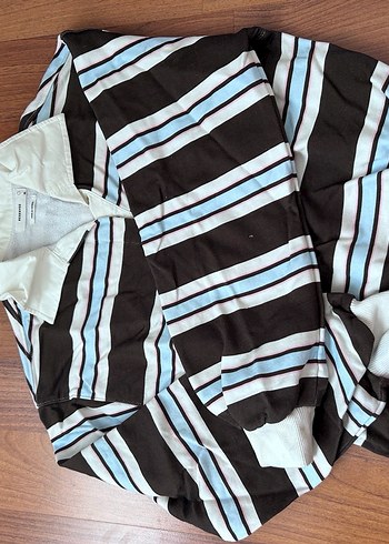 Çok Renkli Çizgili Uzun Kollu Polo Tişört - Görsel 3