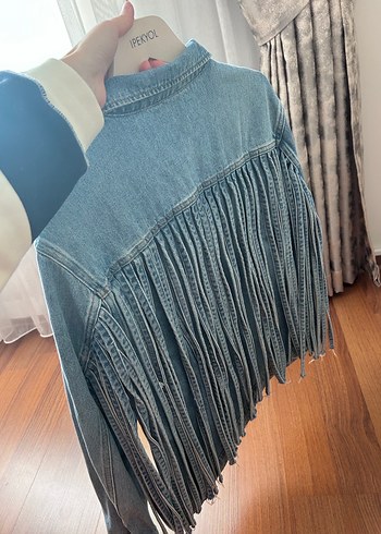 Düğmeli Mavi Denim Ceket - Görsel 3