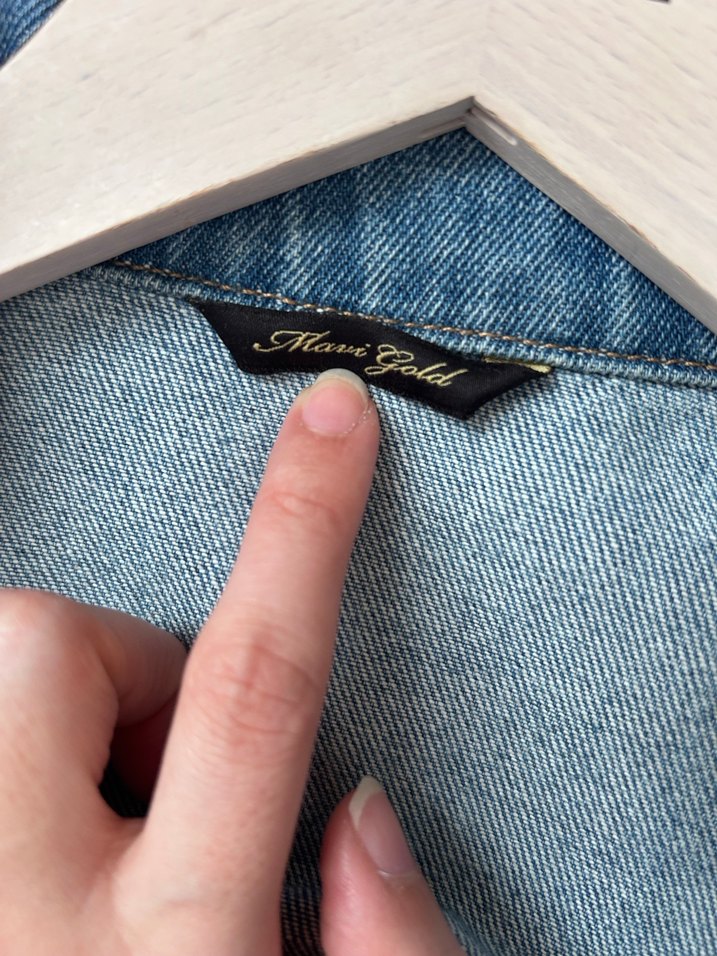 Düğmeli Mavi Denim Ceket - Görsel 2