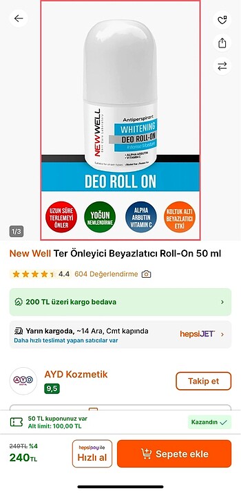 New Well Beyazlatıcı Roll-On 50 ml - Görsel 5