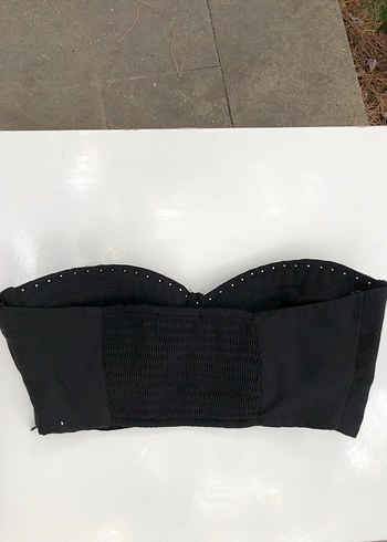 Siyah Strappy Mini Straplez Bustiyer M beden - Görsel 8