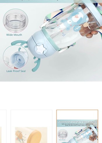 Renkli Çocuk Termos Şişesi - Geyik Tasarımlı sıfır suluk - Görsel 3