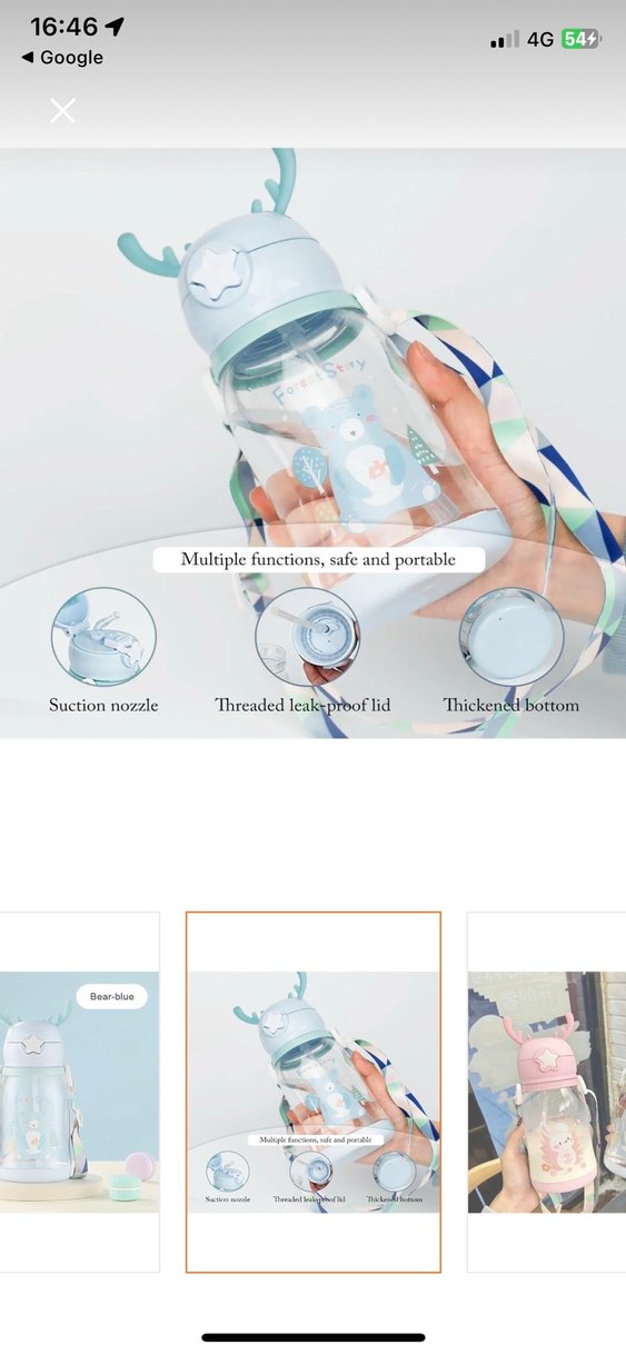 Renkli Çocuk Termos Şişesi - Geyik Tasarımlı sıfır suluk - Görsel 5