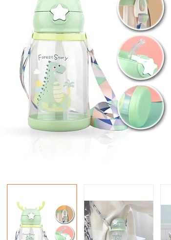 Renkli Çocuk Termos Şişesi - Yeşil suluk sıfır - Görsel 3