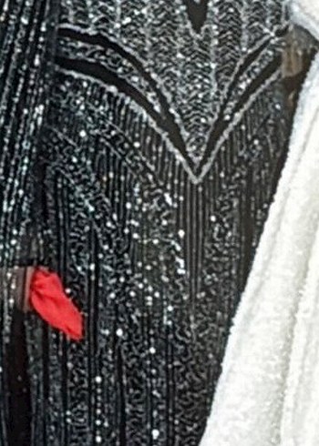 Uzun Siyah Nakışlı Gotik Drape Detaylı abiye