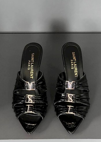 Yves Saint Laurent Rugan Stiletto Topuklu Terlik - Görsel 5