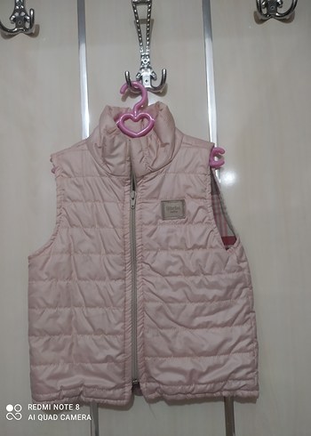 Kız Çocuk Pembe Fermuarlı Yelek