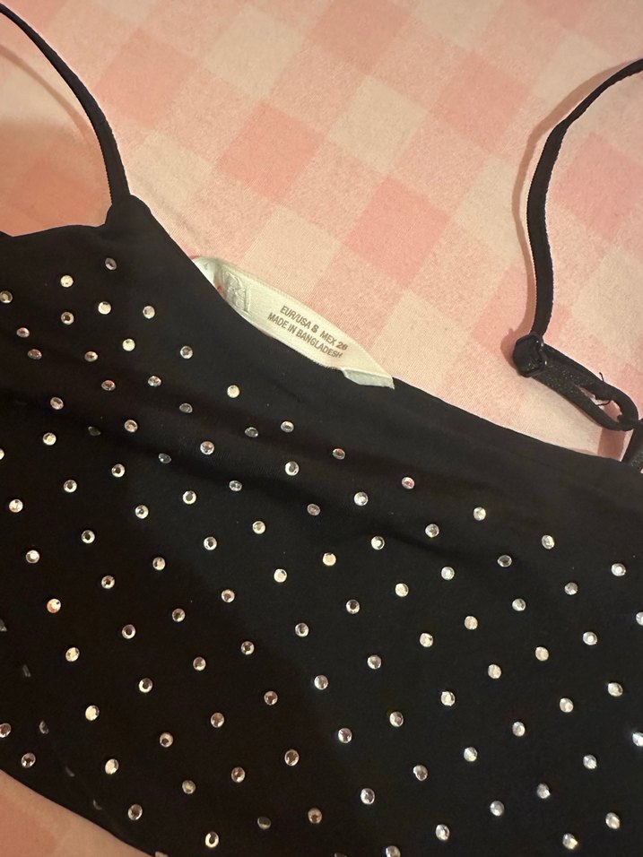 Puantiye Desenli Siyah Atlet - Görsel 4