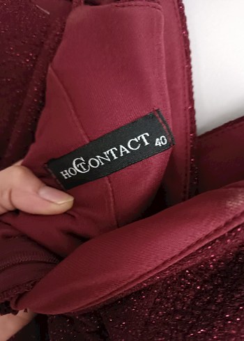 40 Beden Bordo Drapeli V Yaka Midi Abiye Elbise