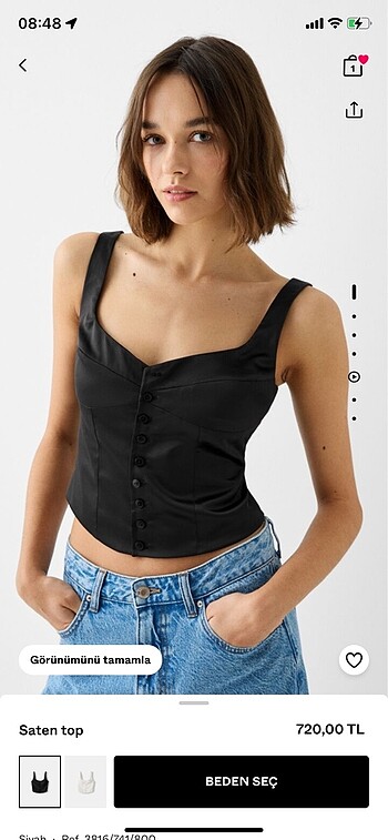 Bershka saten top