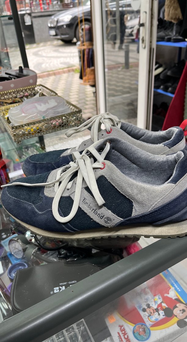 Mavi Gri Erkek Spor Ayakkabı Bağcığı - Görsel 2