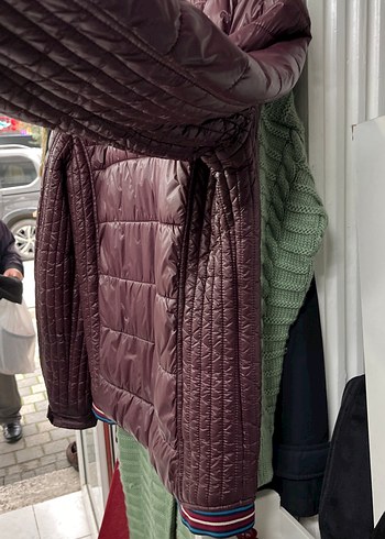 Bordo şişme Fermuarlı Erkek Mont - Görsel 5