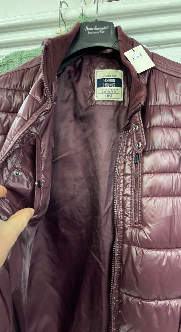 Bordo şişme Fermuarlı Erkek Mont - Görsel 2