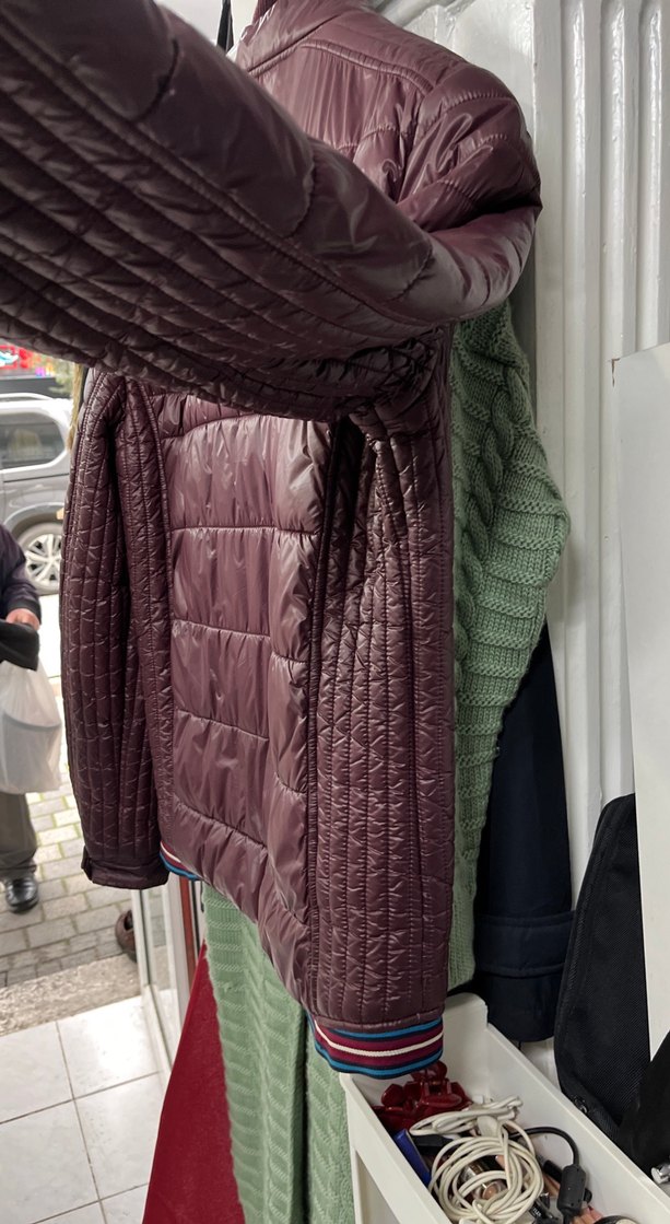 Bordo şişme Fermuarlı Erkek Mont - Görsel 5