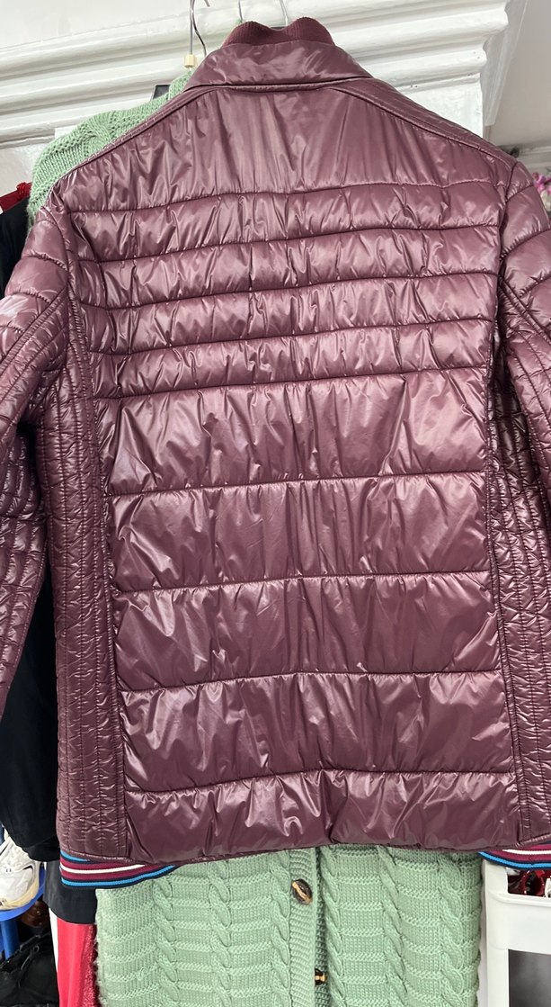 Bordo şişme Fermuarlı Erkek Mont - Görsel 4