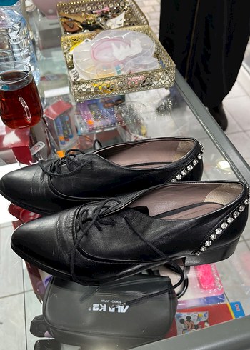 Kadın Siyah Deri Stiletto Klasik Ayakkabı - Görsel 2