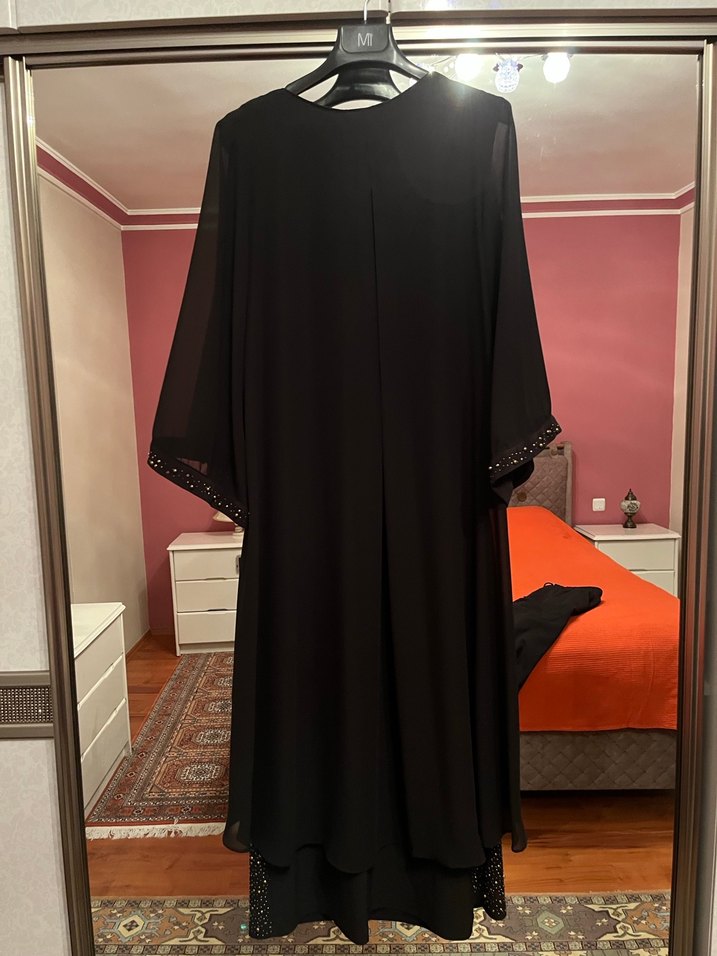 Siyah Uzun Kollu Gotik Uzun Elbise - Görsel 4