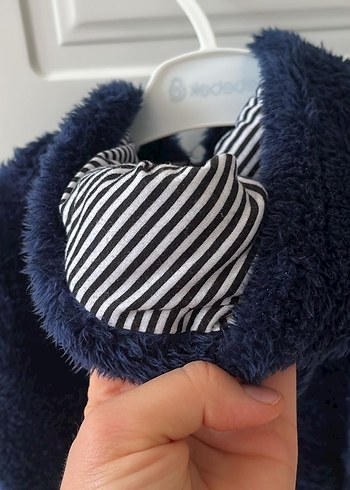 Kız Çocuk Lacivert Kürklü Ceket - Görsel 4